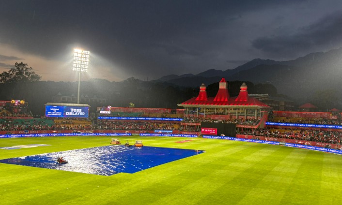 Despite rain delay, Punjab Kings launched an aggressive start against Delhi Capitals in Dharamsala.